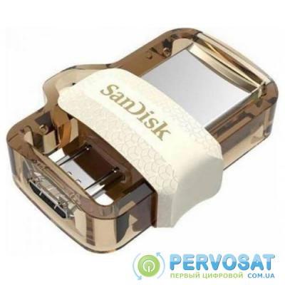 USB флеш накопитель SANDISK 64GB Ultra Dual Drive m3.0 White-Gold USB 3.0/OTG (SDDD3-064G-G46GW)