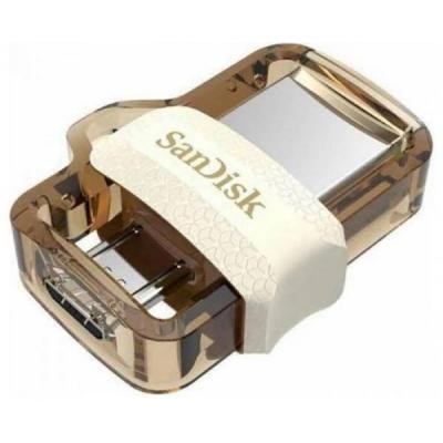 USB флеш накопитель SANDISK 64GB Ultra Dual Drive m3.0 White-Gold USB 3.0/OTG (SDDD3-064G-G46GW)