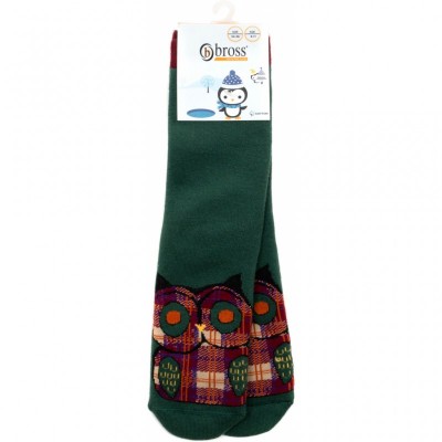 Шкарпетки Bross махрові з совою (21402-1-green)