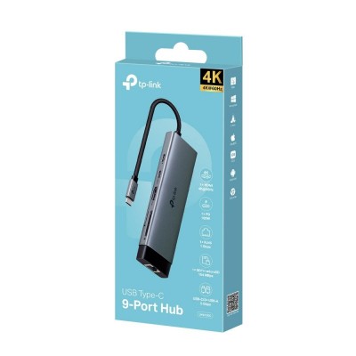 Хаб USB TP-LINK UH9120C USB-C > 3xUSB3.0/1xUSB-C/xHDMI/1xRJ45/1xSD/1xmicroSD/1xPD 100Wh