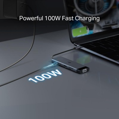 Хаб USB TP-LINK UH9120C USB-C > 3xUSB3.0/1xUSB-C/xHDMI/1xRJ45/1xSD/1xmicroSD/1xPD 100Wh