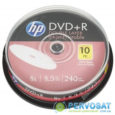 Диск DVD HP DVD+R 8.5GB 8X DL IJ PRINT 10шт Spindle (69306/DRE00060WIP-3)