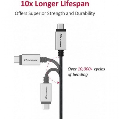 Дата кабель USB Type-C to Type-C 1.0m DuPont Kevlar 3A Pioneer (APS-uCC2-S100)