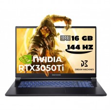 Ноутбук Dream Machines RG3050Ti-17 17.3FHD IPS, Intel i7-12700H, 16GB, F500GB, NVD3050Ti-4, DOS, чорний