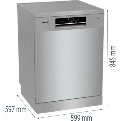 Посудомийна машина Gorenje, 16компл., A+++, 60см, дисплей, 3 кошика, AquaStop, сірий