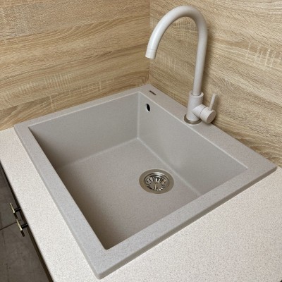 Мийка кухонна Adamant Univer, штучний камінь, квадрат, без крила, 560х500х200мм, чаша - 1, врізна, Avena