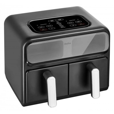 Мультипіч Amica 2400Вт, 2 чаші - по 4.0л, сенсорне управл., 8 авто. программ, пластик, чорний