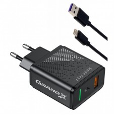 Зарядний пристрій Grand-X 22.5W Fast Charge 5-in-1 + Type-C cable (CH-850T) Зарядний пристрій Grand-X 22.5W Fast Charge 5-in-1 + Type-C cable (CH-850T)