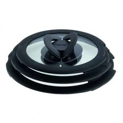 Набір скляних кришок Tefal Ingenio, 16см, 18см, 20см, скло, пластик, чорний