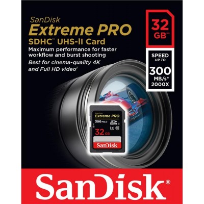 SanDisk EXTREME PRO SD UHS-II  (R300/W260MB/s)[SDSDXPK-032G-GN4IN]