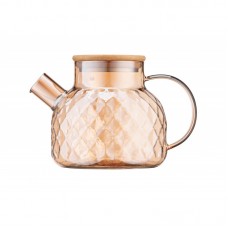 Заварник Ardesto Golden Moon Diamond, 1000мл, боросилікатне скло, бамбук, золотистий Заварник Ardesto Golden Moon Diamond, 1000мл, боросилікатне скло, бамбук, золотистий