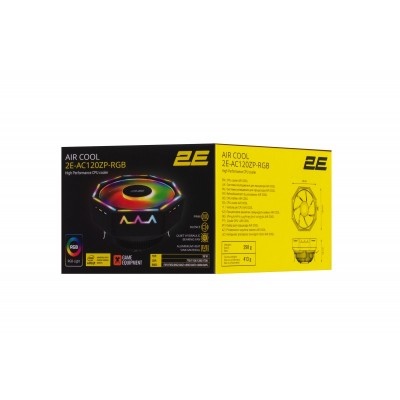 Процесорний кулер 2E GAMING Air Cool AC120ZP RGB, LGA1851, 1700, 1200, 115x, 775, AM5, AM4, AM3, AM3+, AM2, AM2+, FM2, FM1, 4pin RGB, TDP 95W