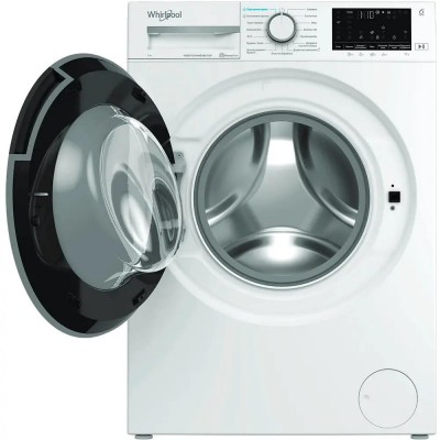 Пральна машина Whirlpool фронтальна, 7кг, 1200, A+++, 49.6см, дисплей, пара, інвертор, люк чорний, білий