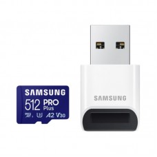 Карта пам'яті Samsung microSDXC 512GB C10 UHS-I R180MB/s PRO Plus + SD Карта пам'яті Samsung microSDXC 512GB C10 UHS-I R180MB/s PRO Plus + SD