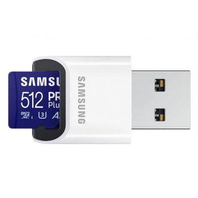 Карта пам'яті Samsung microSDXC    512GB C10 UHS-I R180MB/s PRO Plus + SD