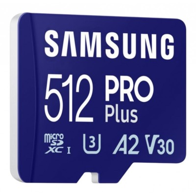 Карта пам'яті Samsung microSDXC    512GB C10 UHS-I R180MB/s PRO Plus + SD