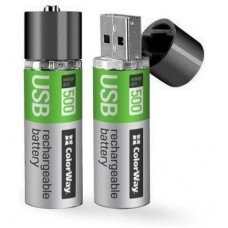 Акумулятор ColorWay 18650 USB 1200 mAh 3.7V * 2 (CW-UB18650-03) Акумулятор ColorWay 18650 USB 1200 mAh 3.7V * 2 (CW-UB18650-03)