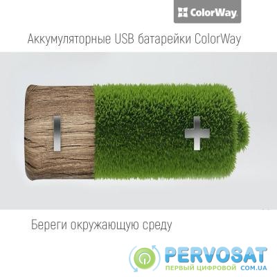 Аккумулятор ColorWay 18650 USB 1200 mAh 3.7V * 2 (CW-UB18650-03)