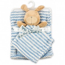 Дитяча ковдра Luvena Fortuna флисове з іграшкою-серветкою, блакитне (G8758) Дитяча ковдра Luvena Fortuna флисове з іграшкою-серветкою, блакитне (G8758)