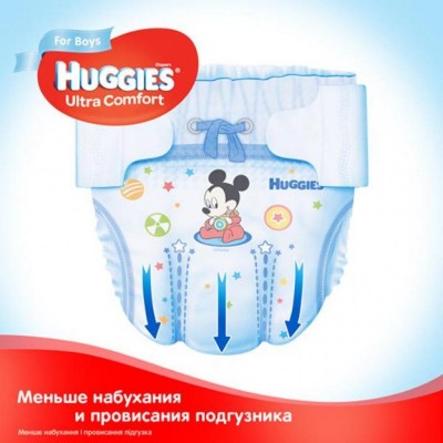 Підгузок Huggies Ultra Comfort 5 Jumbo для мальчиков (12-22 кг) 42 шт (5029053565408)