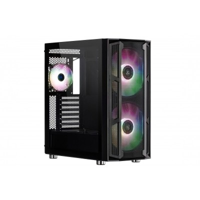 Корпус 2E GAMING CONTEGO (GW02) MidT,EATX,2xUSB2.0, 2xUSB3.0,2x200мм ARGB,2x120мм ARGB, скло (бічна панель),без БЖ,чорний