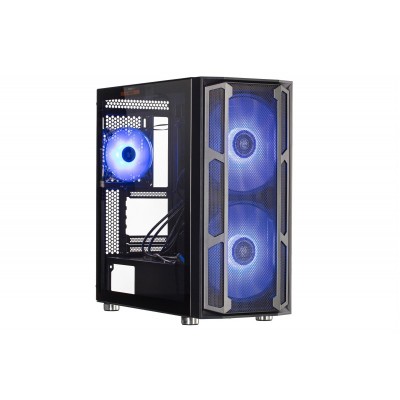 Корпус 2E GAMING CONTEGO (GW02) MidT,EATX,2xUSB2.0, 2xUSB3.0,2x200мм ARGB,2x120мм ARGB, скло (бічна панель),без БЖ,чорний