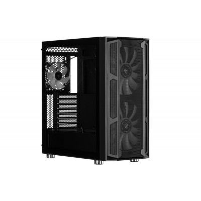 Корпус 2E GAMING CONTEGO (GW02) MidT,EATX,2xUSB2.0, 2xUSB3.0,2x200мм ARGB,2x120мм ARGB, скло (бічна панель),без БЖ,чорний