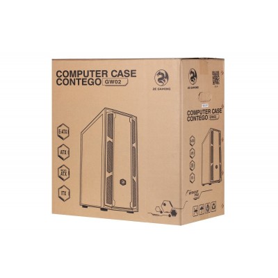 Корпус 2E GAMING CONTEGO (GW02) MidT,EATX,2xUSB2.0, 2xUSB3.0,2x200мм ARGB,2x120мм ARGB, скло (бічна панель),без БЖ,чорний