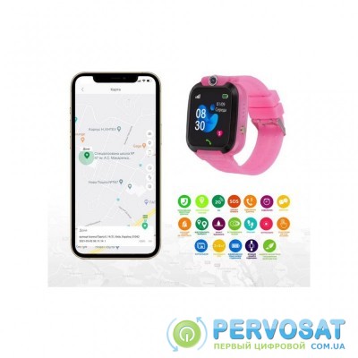 Смарт-часы Amigo GO007 FLEXI GPS Pink