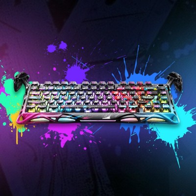 Клавіатура механічна GravaStar Mercury V75 Pro 80keys, Magnetic Jade Gaming, 8K, USB-A, RGB, Neon Graffiti
