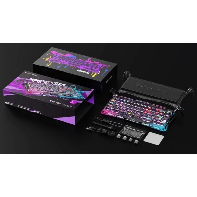Клавіатура механічна GravaStar Mercury V75 Pro 80keys, Magnetic Jade Gaming, 8K, USB-A, RGB, Neon Graffiti