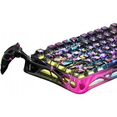 Клавіатура механічна GravaStar Mercury V75 Pro 80keys, Magnetic Jade Gaming, 8K, USB-A, RGB, Neon Graffiti