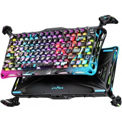 Клавіатура механічна GravaStar Mercury V75 Pro 80keys, Magnetic Jade Gaming, 8K, USB-A, RGB, Neon Graffiti