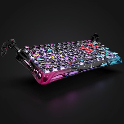 Клавіатура механічна GravaStar Mercury V75 Pro 80keys, Magnetic Jade Gaming, 8K, USB-A, RGB, Neon Graffiti