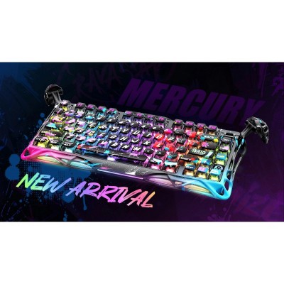 Клавіатура механічна GravaStar Mercury V75 Pro 80keys, Magnetic Jade Gaming, 8K, USB-A, RGB, Neon Graffiti