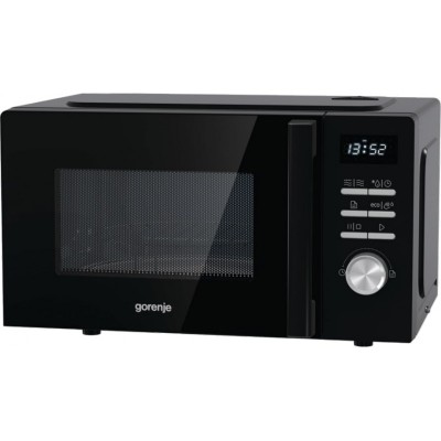 Мікрохвильова піч Gorenje, 20л, електр. керув., 800Вт, гриль, дисплей, 11 програм, чорний