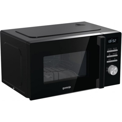 Мікрохвильова піч Gorenje, 20л, електр. керув., 800Вт, гриль, дисплей, 11 програм, чорний