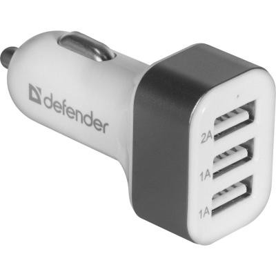 Зарядное устройство Defender UCA-03 авто,3 порта USB, 5V / 4A (83570)