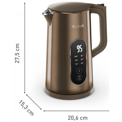 Електрочайник Tefal Selection 1.7л, з подвійними стінками, 6 темп.реж, підтримка температури, сенc. управління, бронзовий Електрочайник Tefal Selection 1.7л, з подвійними стінками, 6 темп.реж, підтримка температури, сенc. управління, бронзовий