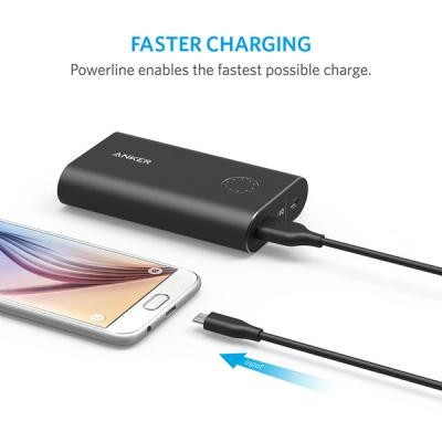 Дата кабель USB 2.0 AM to Micro 5P 0.9m V3 Powerline Black Anker (A8132H12)