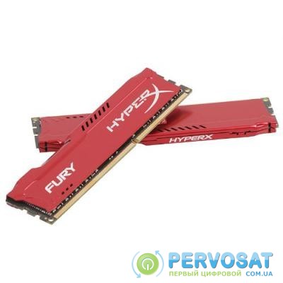 Модуль памяти для компьютера DDR3 16Gb (2x8GB) 1600 MHz HyperX Fury Red HyperX (Kingston Fury) (HX316C10FRK2/16)