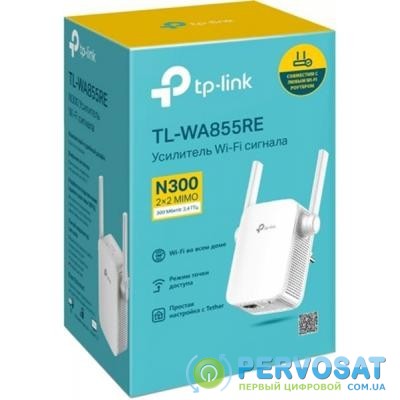 Ретранслятор TP-Link TL-WA855RE 802.11n 2.4 ГГц, N300, 1хFE LAN (TL-WA855RE)