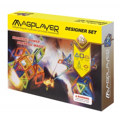 Конструктор Magplayer магнітний набір 62ел