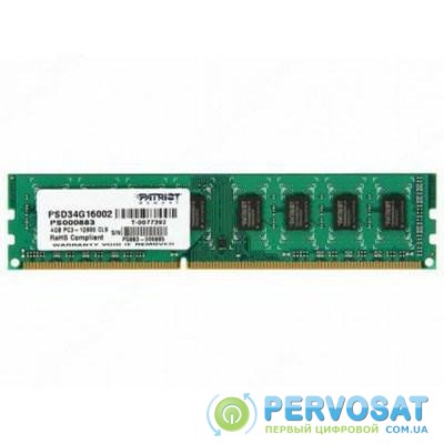 Модуль памяти для компьютера DDR3 4GB 1600 MHz Patriot (PSD34G16002)