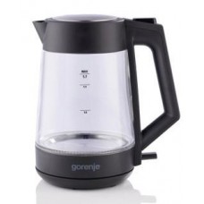 Електрочайник Gorenje 1.7л, 2,200 Вт, strix контроль, скло, чорний