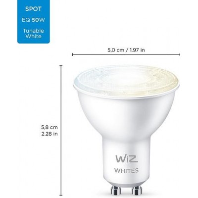 Керована по WiFi лампа WiZ GU10 4.7W(50W 400Lm) 2700-6500K Wi-Fi
