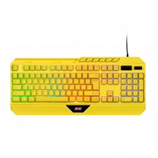 Клавіатура мембранна 2E GAMING KG315 110key, USB-A, EN/UA, RGB, жовтий
