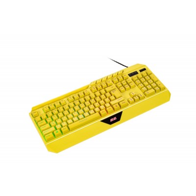 Клавіатура мембранна 2E GAMING KG315 110key, USB-A, EN/UA, RGB, жовтий