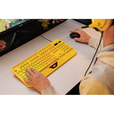 Клавіатура мембранна 2E GAMING KG315 110key, USB-A, EN/UA, RGB, жовтий