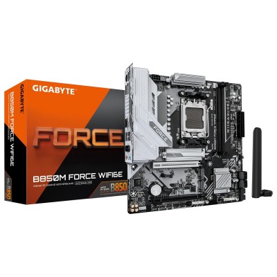 Материнська плата GIGABYTE B850M FORCE WF6E sAM5 B850 2xDDR5 M.2 Wi-Fi BT HDMI DP mATX Материнська плата GIGABYTE B850M FORCE WF6E sAM5 B850 2xDDR5 M.2 Wi-Fi BT HDMI DP mATX